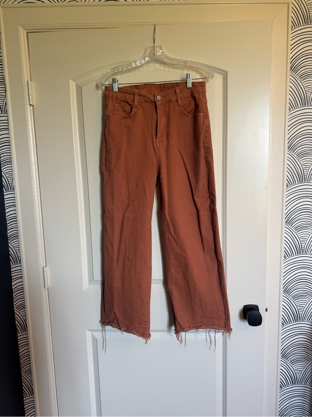 Wide Leg Cotton Pants Size 8. Rust color